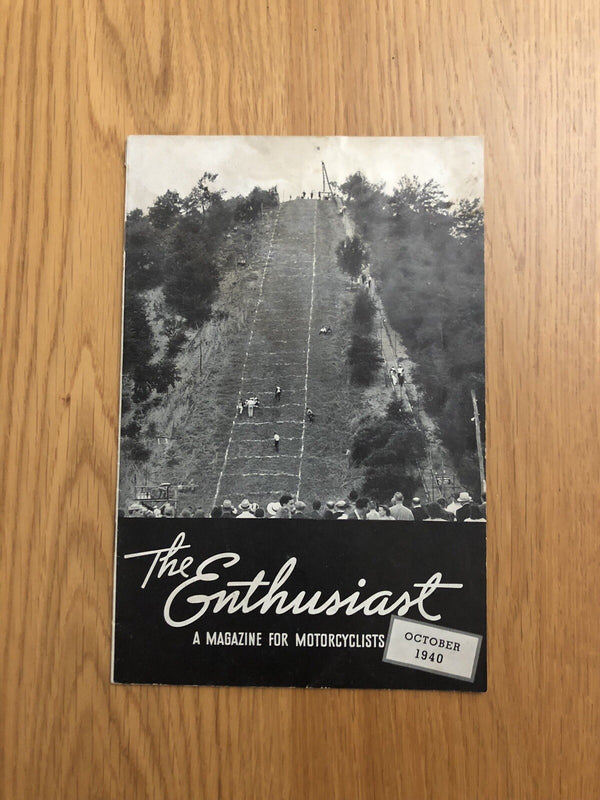 Harley Davidson The Enthusiast October 1940 vintage