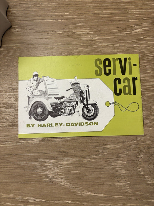 Harley Davidson servi-car Sales Brochure 1960’s Original Scat Topper Pacer 11”x9