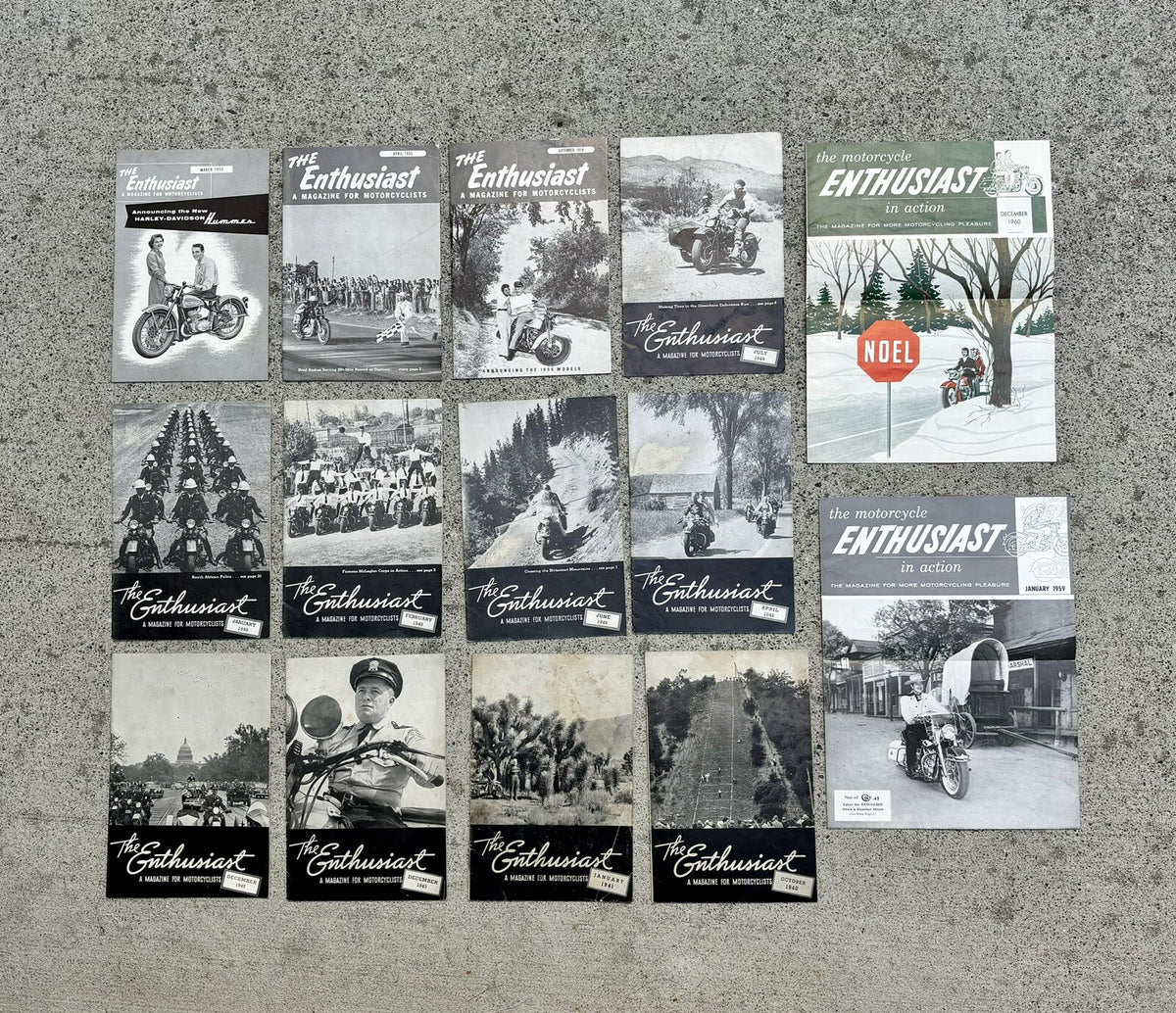 Harley-Davidson Enthusiast Magazine  Assorted 1955 To 1960 Fourteen Issues.