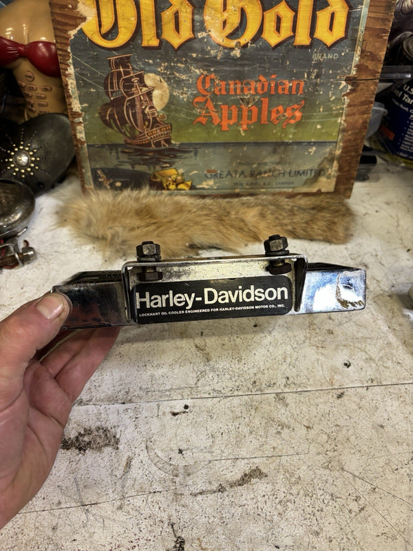 Vintage OEM Harley Shovelhead chrome Lockhart oil cooler, Evo Multi-fit