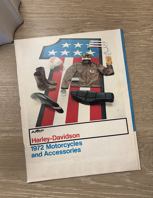Original 1972 Harley Davidson Motorcycle Accessories Sales Brochure 11”x9”