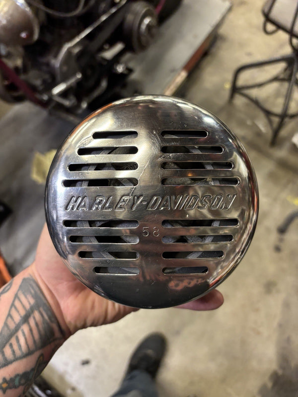 Vintage Harley Davidson Motorcycle Police Siren 58 Panhead Knucklehead 45” Servi