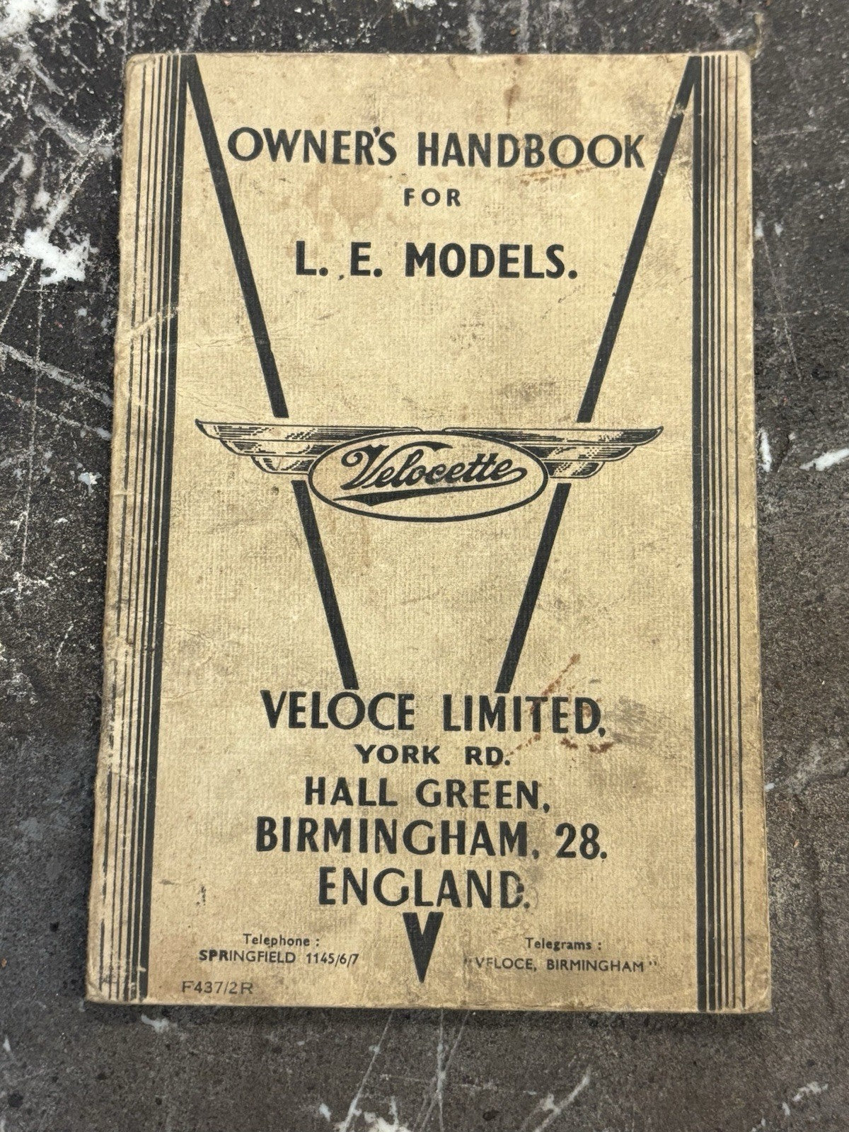Velocette Owner's Handbook for L.E.  Models May 1952