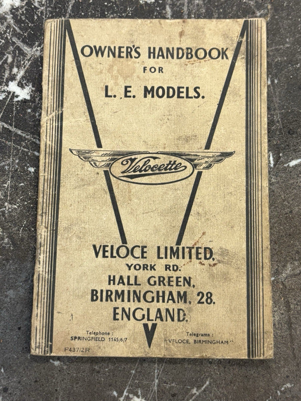 Velocette Owner's Handbook for L.E.  Models May 1952