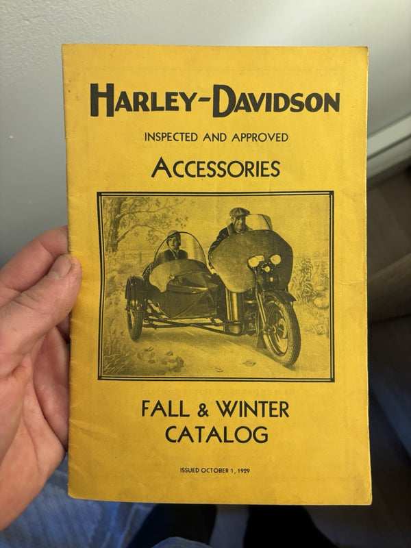 Harley Davidson Fall Winter Accessories Catalog OEM.  1929. VL JD Flathead