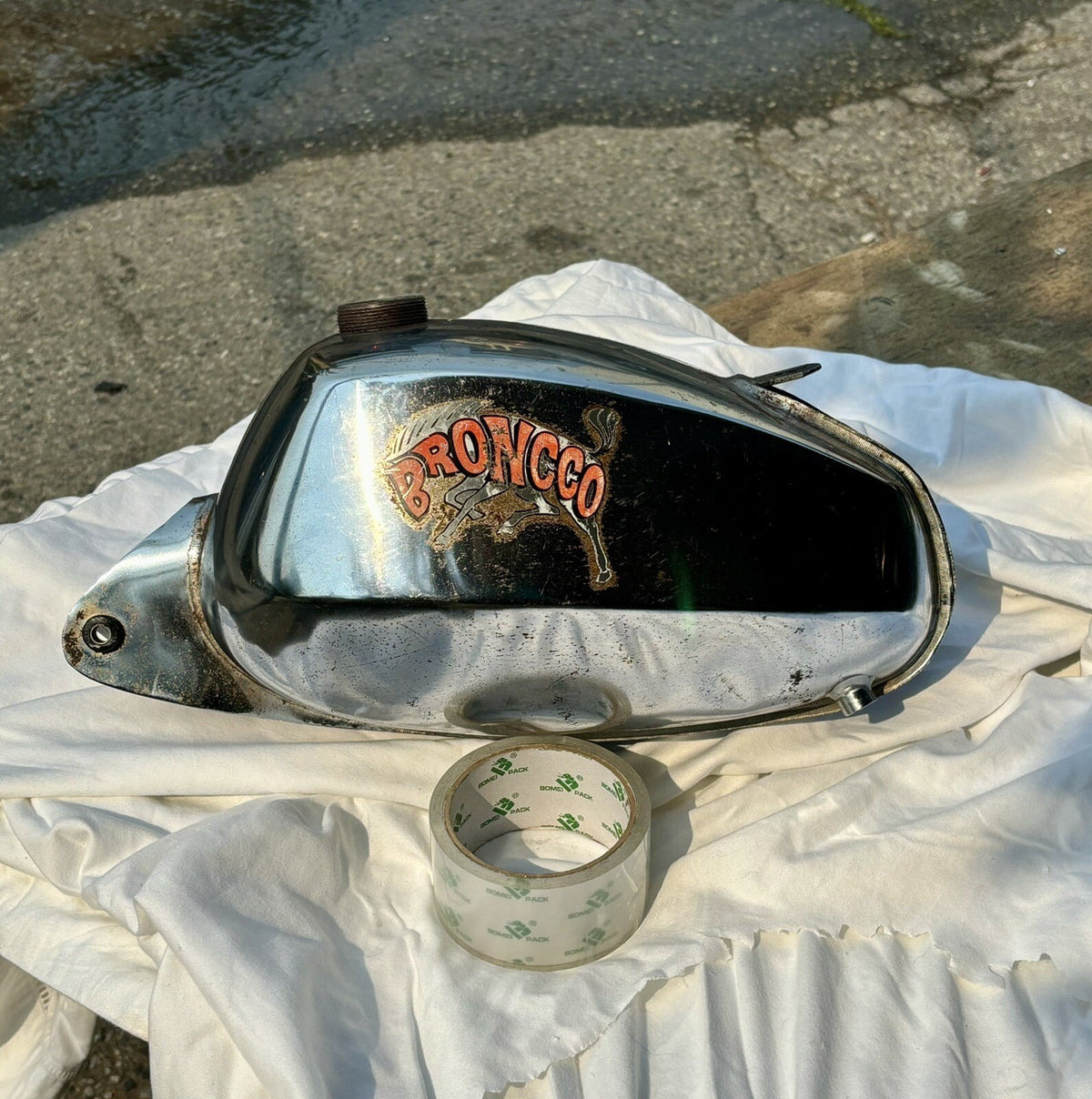 Broncco TC-4 Cross Mini-cycle 1969 Chrome Fuel Tank Garelli Mini Bike