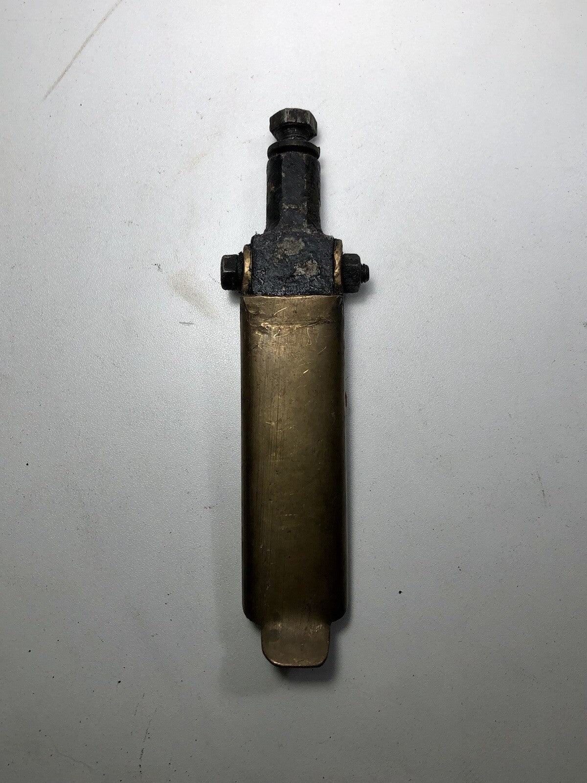 Early Harley Davidson WR brass foot peg and mount
