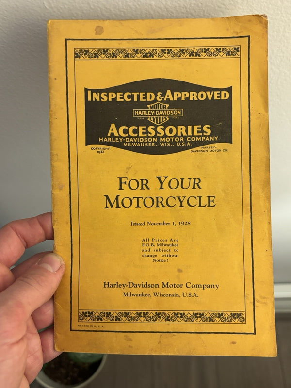 Harley Davidson  Accessories Catalog OEM.  1928. VL JD Flathead Vintage